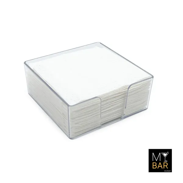 Napkin holder My Bar COCKTAIL Transparent polystyrene 13,5 x 13,5 x 5,5 cm (24 Units)