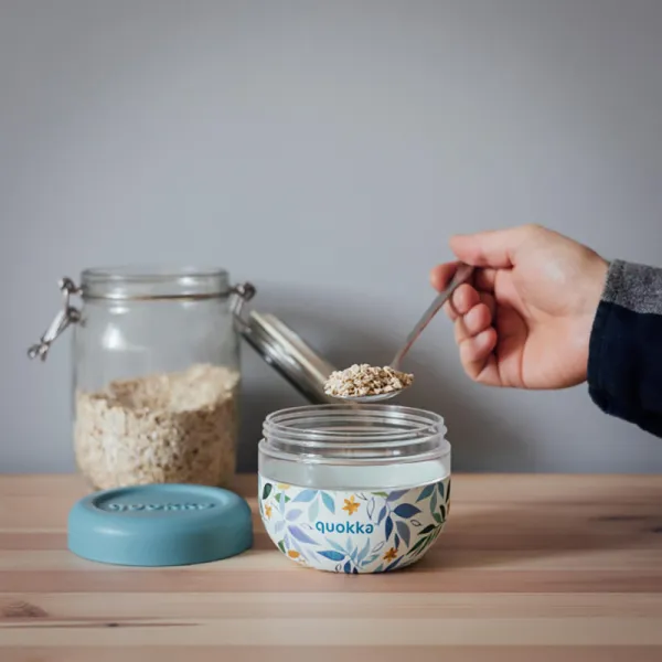 Quokka Bubble Food Jar - Food Container / Lunchbox 500 ml (Watercolor Leaves)