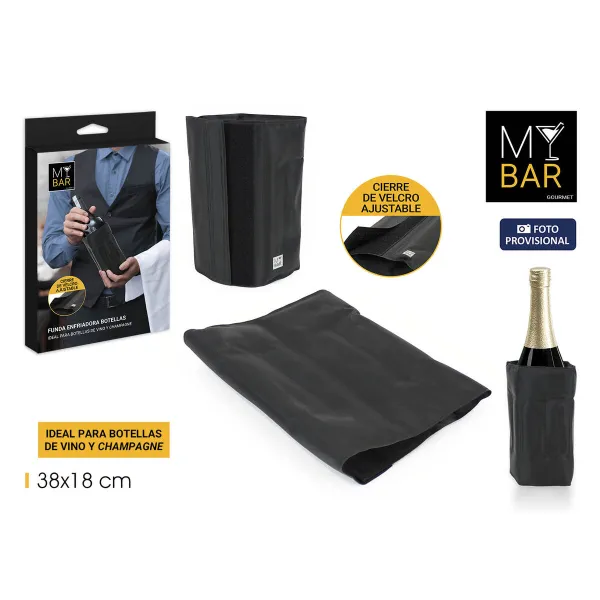 Vīna Pudeles Dzesētājs My Bar Melns 38 x 18 cm (24 gb.)