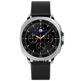 Spigen Enzo - Genuine Leather Strap for Samsung Galaxy Watch 8 / 8 Classic 40 / 44 / 46 mm (Black)