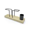 Napkin holder My Bar Brown Black Wood Iron 20 x 5,5 x 8 cm (12 Units)