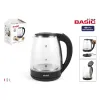 Veekann Basic Home Must Läbipaistev Klaas 1500 W 2 L (6 Ühikut)