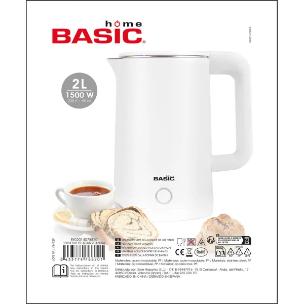 Чайник Basic Home Белый 1500 W 2 L (6 штук)