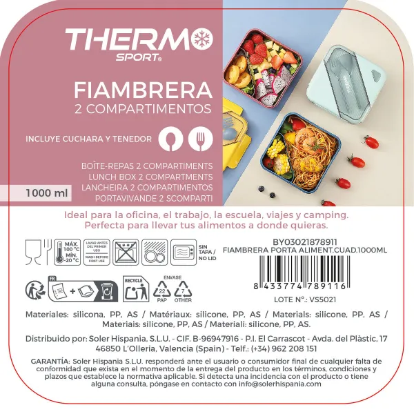Lunch box ThermoSport 1 L (12 Units)