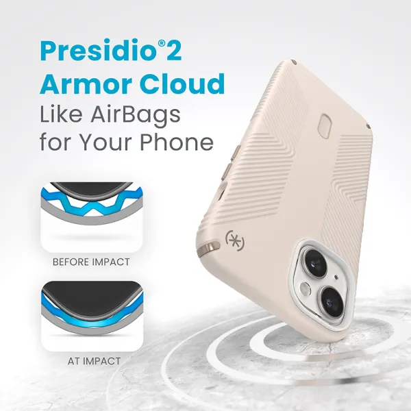 Speck Presidio2 Grip ClickLock & Magsafe - iPhone 15 Plus / iPhone 14 Plus Case (Bleached Bone / Heirloom Gold / Hazel Brown)