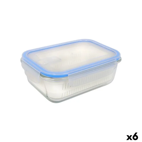 Pusdienu kastīte Quttin Zils Caurspīdīgs Taisnstūra 1,3 L (6 gb.)
