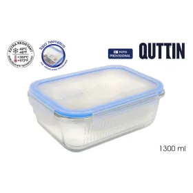 Судок Quttin Синий Прозрачный Прямоугольный 1,3 L (6 штук)