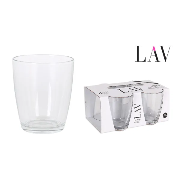 Set of glasses LAV VEGA Transparent Glass 340 ml 4 Pieces (12 Units)