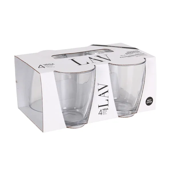 Glāžu komplekts LAV VEGA Caurspīdīgs Stikls 340 ml 4 Daudzums (12 gb.)