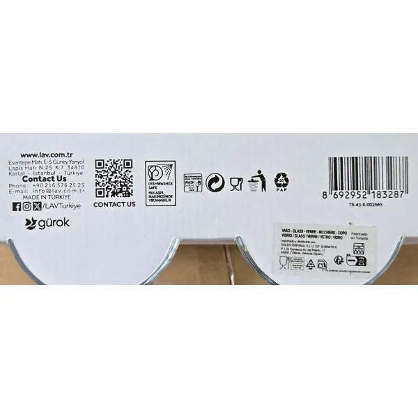 Glāžu komplekts LAV VEGA Caurspīdīgs Stikls 415 ml 4 Daudzums (12 gb.)