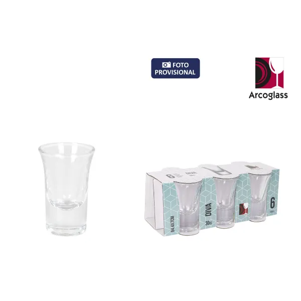 Setti shottilaseja La Mediterránea Diva Läpinäkyvä Lasi 30 ml 6 Kappaletta (12 osaa)