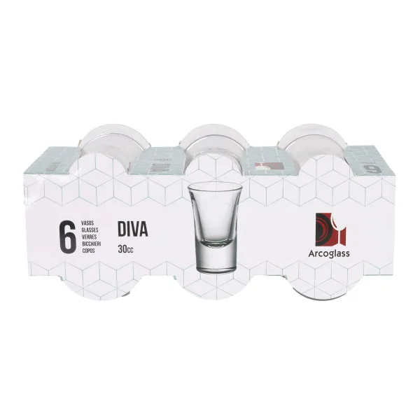 Setti shottilaseja La Mediterránea Diva Läpinäkyvä Lasi 30 ml 6 Kappaletta (12 osaa)