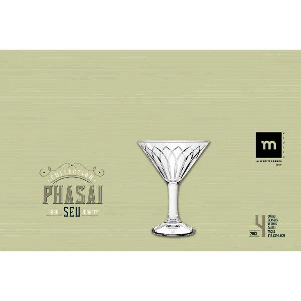 Cocktaillasi La Mediterránea Phasai seu Läpinäkyvä Lasi 200 ml (24 osaa)