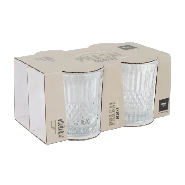 Setti shottilaseja La Mediterránea Phasai geneve Läpinäkyvä Lasi 63 ml 4 Kappaletta (24 osaa)