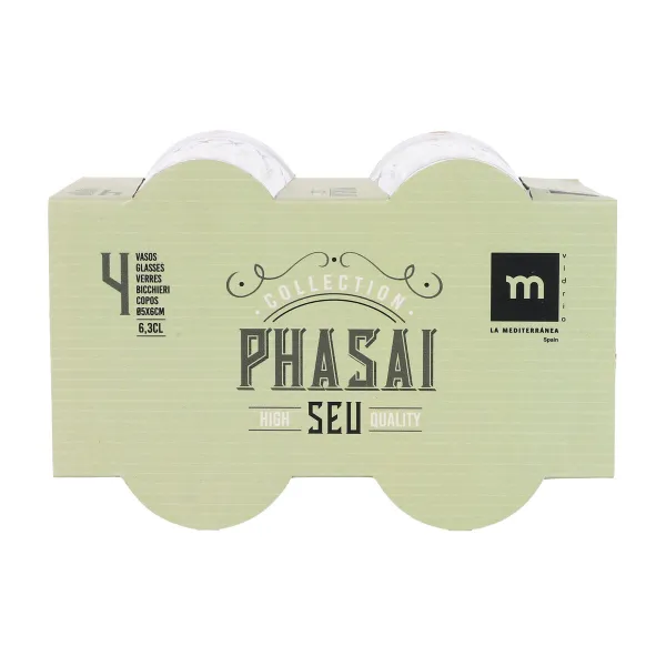 Setti shottilaseja La Mediterránea Phasai seu Läpinäkyvä Lasi 63 ml 4 Kappaletta (24 osaa)