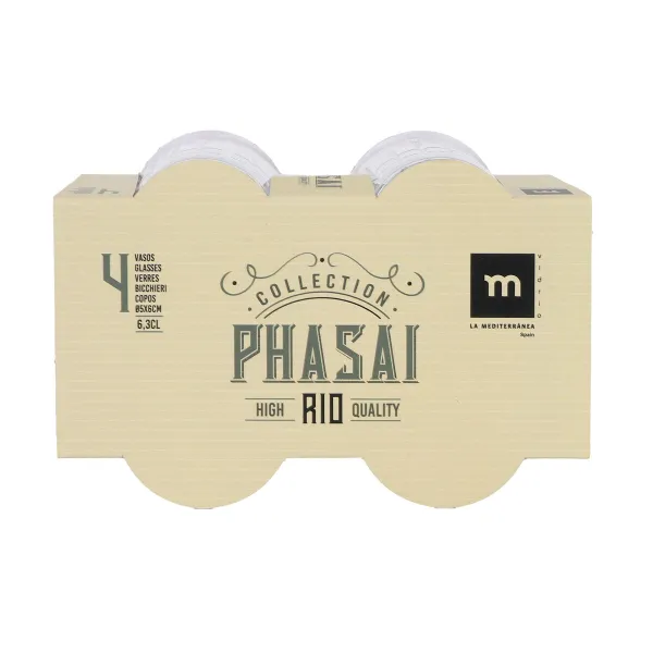 Setti shottilaseja La Mediterránea Phasai rio Läpinäkyvä Lasi 63 ml 4 Kappaletta (24 osaa)