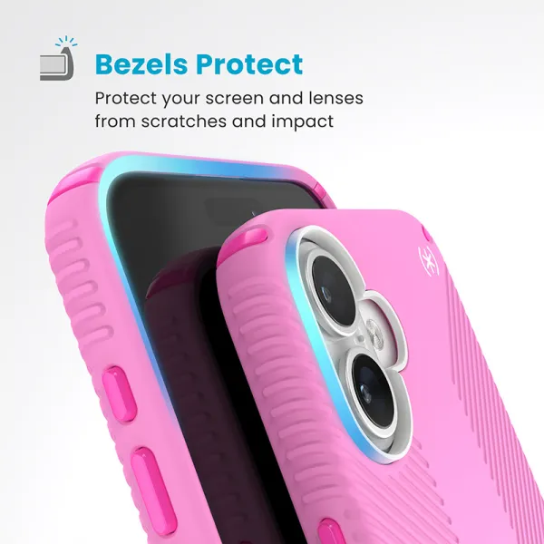 Speck Presidio2 Grip ClickLock & MagSafe - iPhone 16 Plus Case (True Pink / Shocking Pink / White)