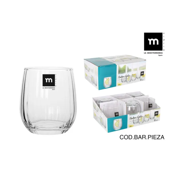 Lasi La Mediterránea Nalon optic Läpinäkyvä Lasi 360 ml (48 osaa)