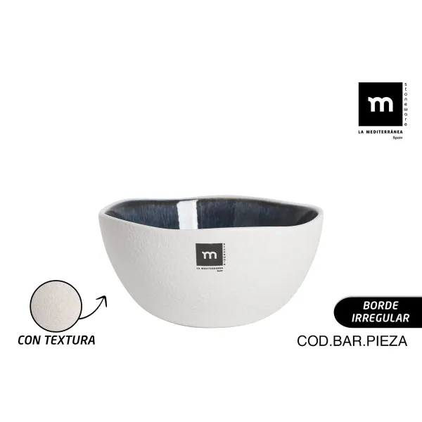 Bowl La Mediterránea Savina Blue White Ceramic 180 ml (24 Units)