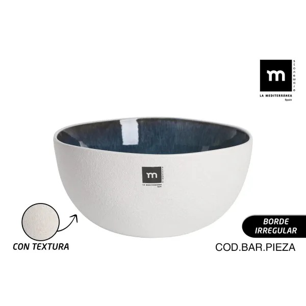 Bowl La Mediterránea Savina Blue White Ceramic 1,2 L (12 Units)