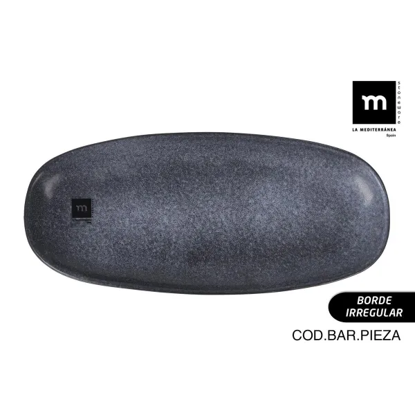 Serving Platter La Mediterránea Nebula Grey Ceramic Oval 33,5 x 15 cm (8 Units)