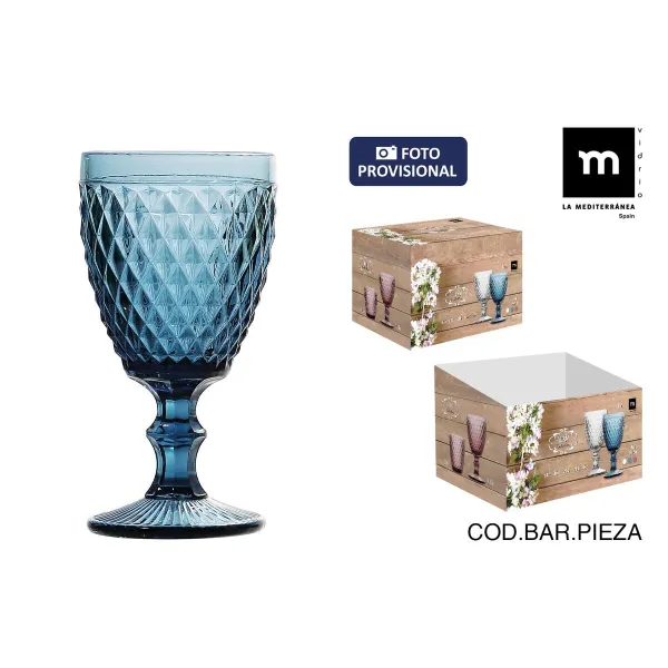 Стакан La Mediterránea Sidari Синий Cтекло 350 ml (36 штук)