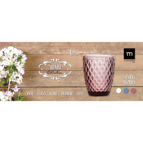 Стакан La Mediterránea Sidari Фиолетовый Cтекло 270 ml (48 штук)