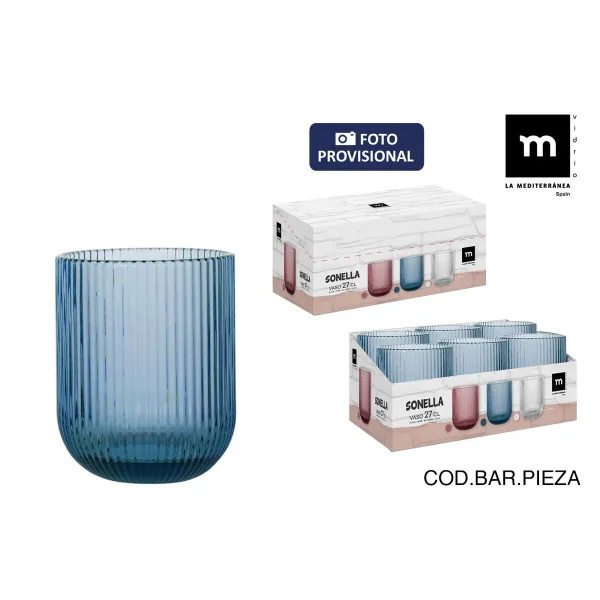 Стакан La Mediterránea Sonella Синий Cтекло 270 ml (48 штук)
