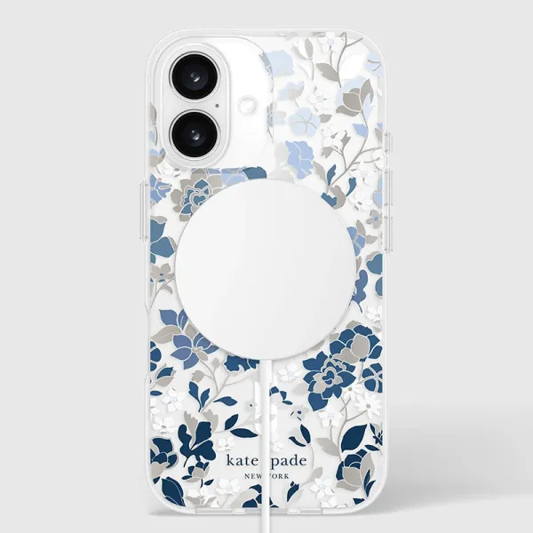 Kate Spade New York Protective Gems MagSafe - Case for iPhone 16 (Flowerbed Blue)