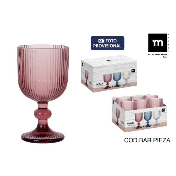 Vīnaglāze La Mediterránea Sonella Violets Stikls 360 ml (36 Vienības)