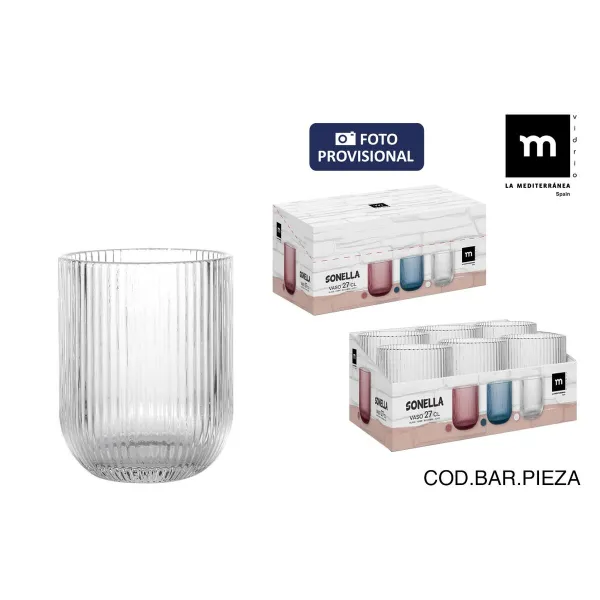 Lasi La Mediterránea Sonella Läpinäkyvä Lasi 270 ml (48 osaa)