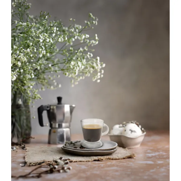 Piece Coffee Cup Set La Mediterránea Arlet Transparent Glass 3 Pieces (12 Units)