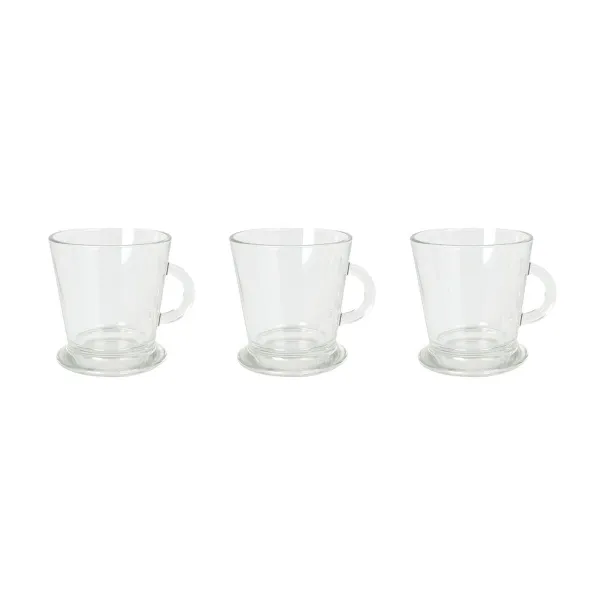Piece Coffee Cup Set La Mediterránea Arlet Transparent Glass 3 Pieces (12 Units)