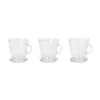 Piece Coffee Cup Set La Mediterránea Arlet Transparent Glass 3 Pieces (12 Units)