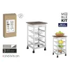 Vegetable trolley MobleKit White Brown Wood Metal 37 x 37 x 76 cm (2 Units)