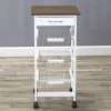 Передвижная тумба MobleKit Белый Коричневый Деревянный Металл 37 x 37 x 76 cm (2 штук)