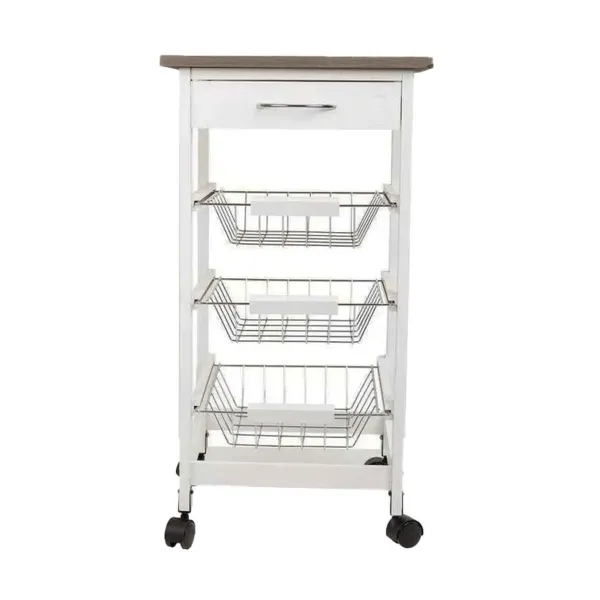 Daržovių vežimėlis MobleKit Balta Ruda Medžio Metalinis 37 x 37 x 76 cm (2 vnt.)