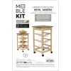 Передвижная тумба MobleKit Коричневый Серый Деревянный Металл 37 x 37 x 76 cm (2 штук)