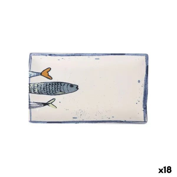 Vuoka La Mediterránea Peixe 2.0 Monivärinen Keraminen Suorakulmainen 25,3 x 15 x 2 cm (18 osaa)