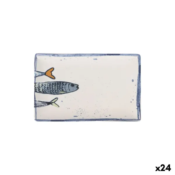 Užkandžių dėklas La Mediterránea Peixe 2.0 Spalvotas Stačiakampis 20 x 13 x 2 cm Keramikinis (24 vnt.)