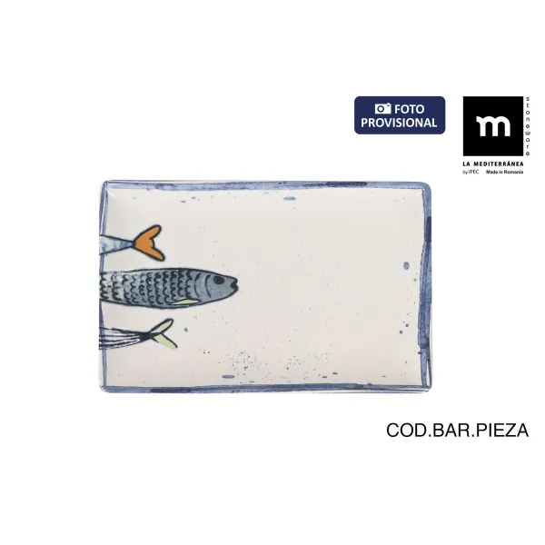 поднос для закусок La Mediterránea Peixe 2.0 Разноцветный Прямоугольный 20 x 13 x 2 cm Керамика (24 штук)