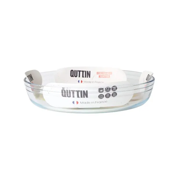 Serving Platter Quttin Quttin Transparent Glass Oval 2,2 L 30,1 x 20,9 x 6,3 cm (6 Units)