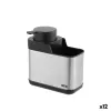 2-in-1 ziepju dozators izlietnei Quttin 13,6 x 8 x 14,5 cm Melns Sudrabains (12 gb.)