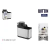 2-in-1 ziepju dozators izlietnei Quttin 13,6 x 8 x 14,5 cm Melns Sudrabains (12 gb.)