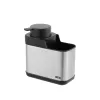 2-in-1 ziepju dozators izlietnei Quttin 13,6 x 8 x 14,5 cm Melns Sudrabains (12 gb.)