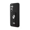 Karl Lagerfeld Gripstand Saffiano Karl & Choupette Pins - Samsung Galaxy S23 FE Case (black)