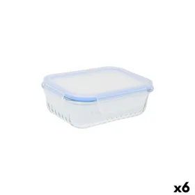 Pusdienu kastīte Quttin Textury Caurspīdīgs Borosilikāta glāze Taisnstūra 600 ml (6 gb.)