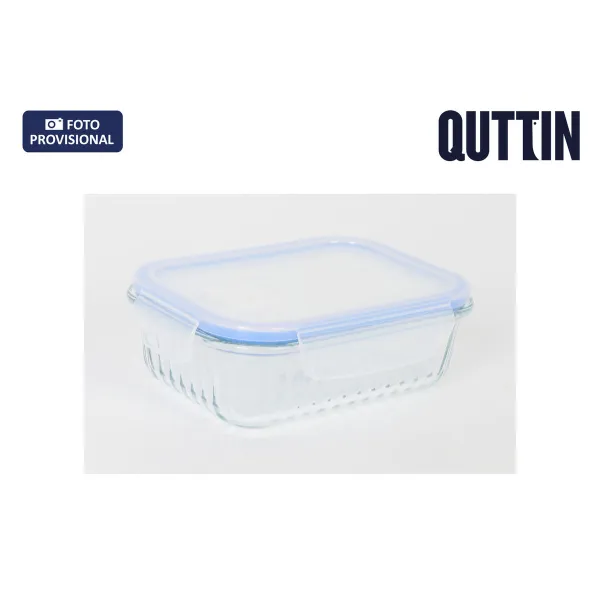 Pusdienu kastīte Quttin Textury Caurspīdīgs Borosilikāta glāze Taisnstūra 600 ml (6 gb.)