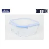 Lunch box Quttin Textury Transparent Borosilicate Glass 500 ml (12 Units)