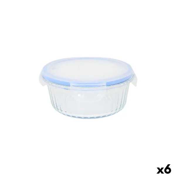 Lunch box Quttin Textury Transparent Borosilicate Glass 650 ml (6 Units)